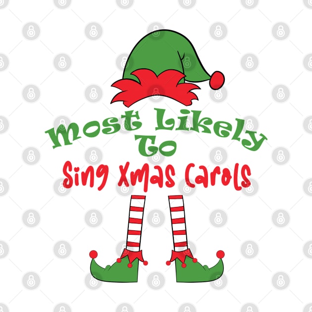 Most Likely to Sing Xmas Carols Matching Christmas, Funny Pajamas, Family Matching, Holiday, Family Pictures, Holiday Outfits Personalized Family by Funkrafstik