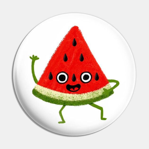 Happy watermelon Pin by Doodle Workshop