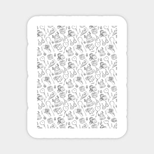 white party pattern Magnet