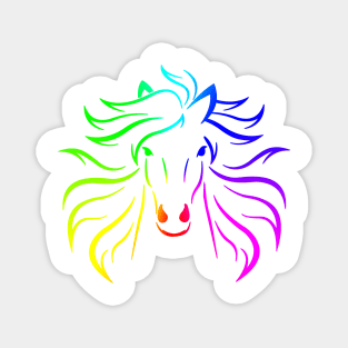 Rainbow Horse Face Magnet