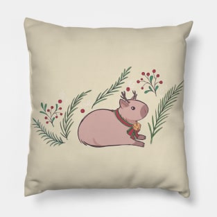 Reindeer Capybara [Colour] Pillow