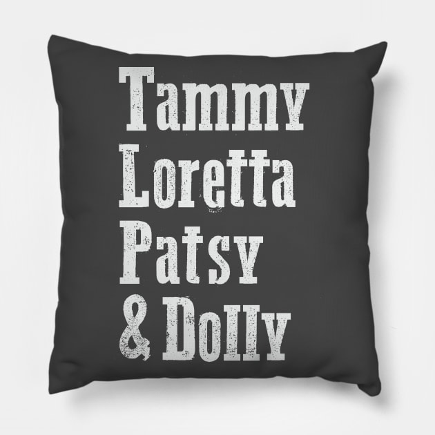 Tammy, Loretta, Patsy, & Dolly Pillow by FontfulDesigns