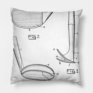 Sand Wedge Golf Club Vintage Patent Hand Drawing Pillow