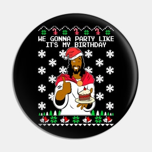 Black Jesus Ugly Christmas Pin