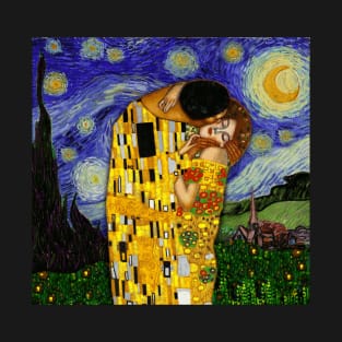 the kiss under the starry night T-Shirt