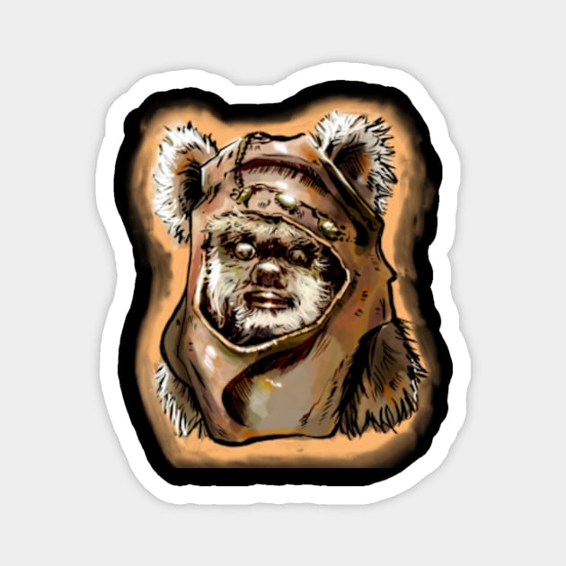 Cuddly Ewok Magnet by John Da Painter