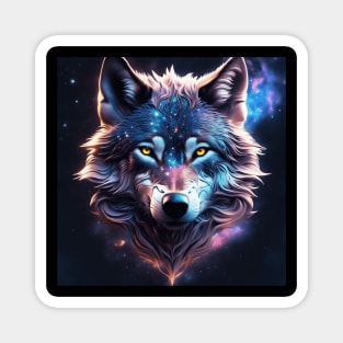 Cosmic wolf galaxy shirt Magnet