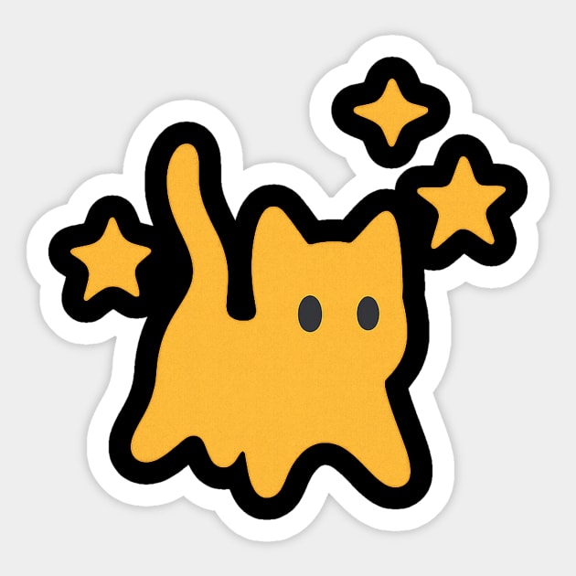 Scared Star Cat – Y2K 90s Cute Halloween Vibe - Scared Cat - Sticker ...