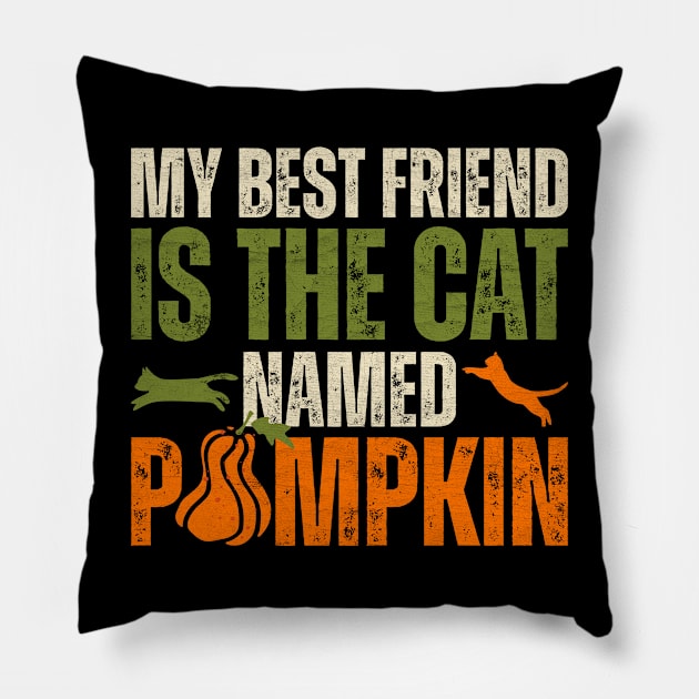 My Best Friend Is a Cat Named Pumpkin Pillow by Point Shop