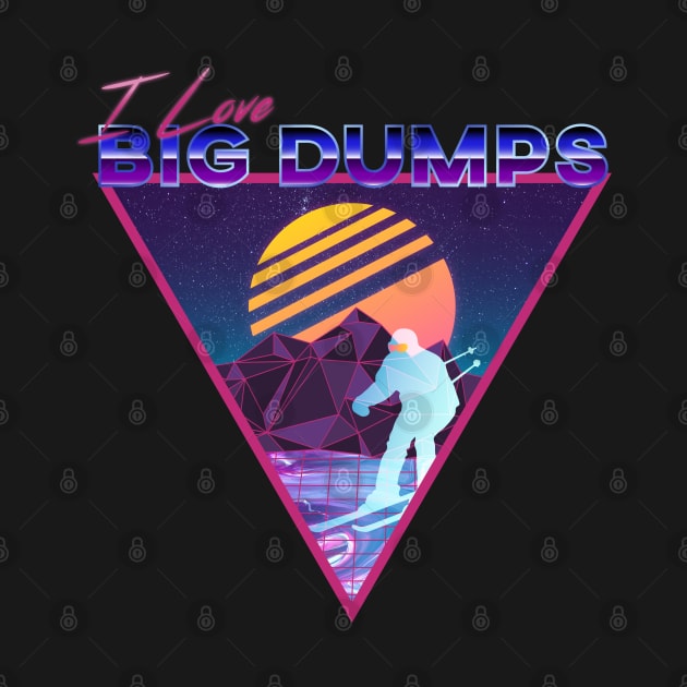 Retro Vaporwave Ski Mountain | I Love Big Dumps | Shirts, Stickers, and More! by KlehmInTime