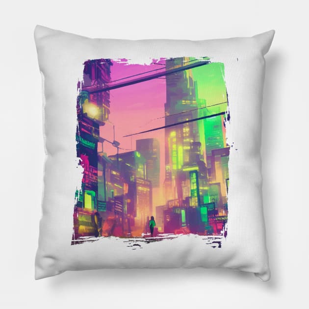 Cool Japanese Neon City Pillow by star trek fanart and more