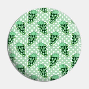 White Grapes Green Polk-a-dot Pattern Pin