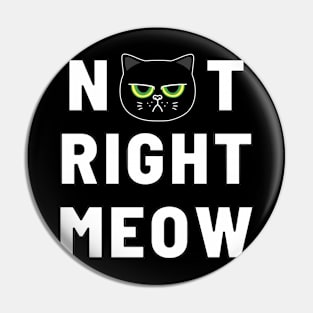 Not Right Meow (Black Cat) Pin