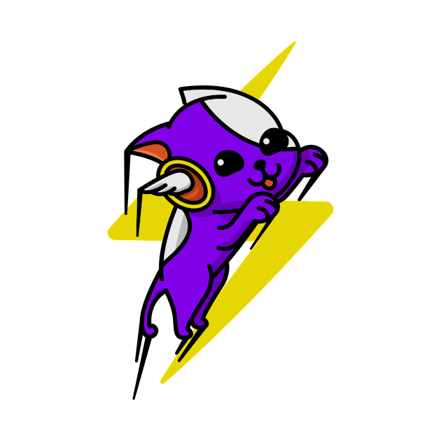 Lightning Bolt Flying Dog Purple by BradleyHeal