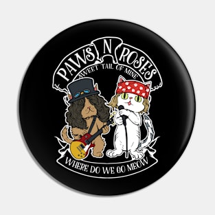 Funny Cat Paws Rock Music Gift Men Kids Women Funny Cat Pin