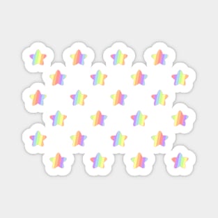 Mini Pastel Rainbow Diagonal Striped Stars Magnet