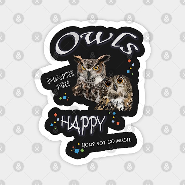 horned owls Magnet by obscurite