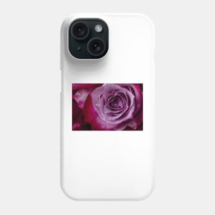 Dew Drops On Purple Red Rose Phone Case