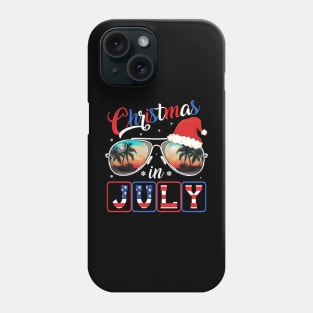 Christmas in July Santa Hat Sunglasses Summer Celebration Phone Case