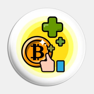 Bitcoin like earning icon Pin