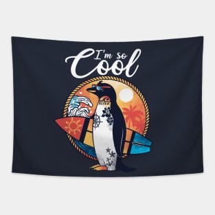 Cool penguin summer Tapestry