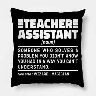 Teacher Assistant Noun Definition Job Title Sarcstic Design Funny Teacher Assistant Pillow