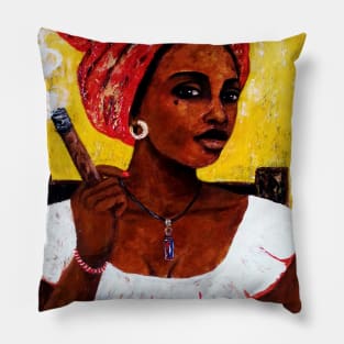 Smoking lady no 76 Pillow