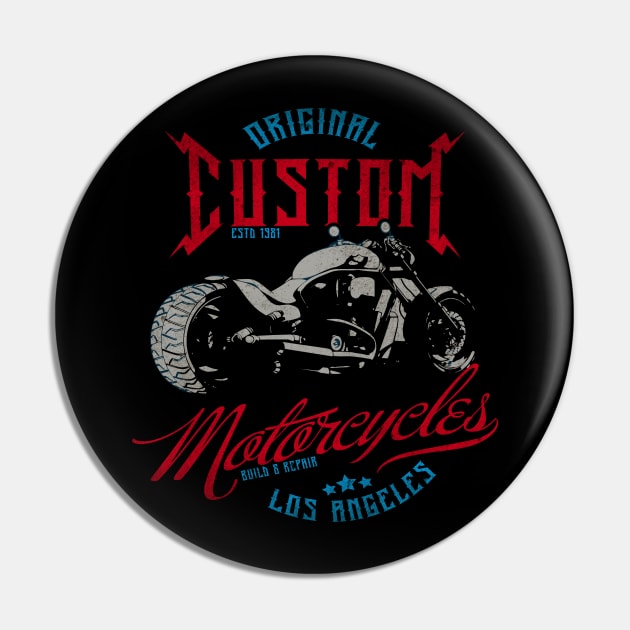 Custom Motorcycle Shop Pin by John MacPherson Allan Designs