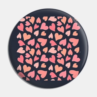 Seamless Pink Hearts Pattern Pin