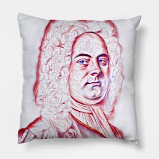 George Frideric Handel Portrait | George Frideric Handel Artwork | Line Art Pillow