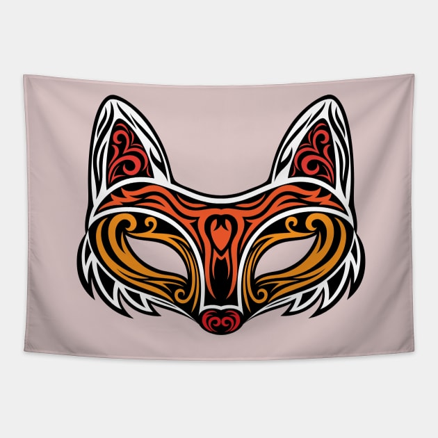 Fox Mask Tapestry by martinussumbaji