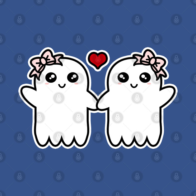 Disover Cute Ghosts Holding Hands - Halloween - T-Shirt