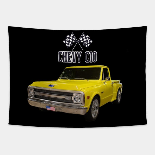 CHEVY C10 TRUCK T-SHIRT Tapestry by Cult Classics