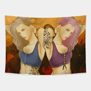 Tattoo girl Tapestry