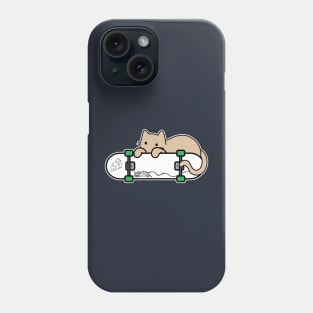 Cat and Skateboard Skateboarding Shy Cat Mouse and cheese Phone Case