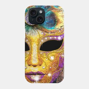 Golden Carnival Mask Phone Case