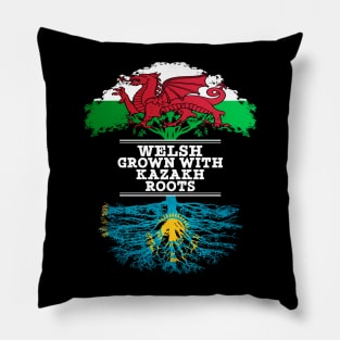 Welsh Grown With Kazakh Roots - Gift for Kazakh With Roots From Kazakhstan Pillow