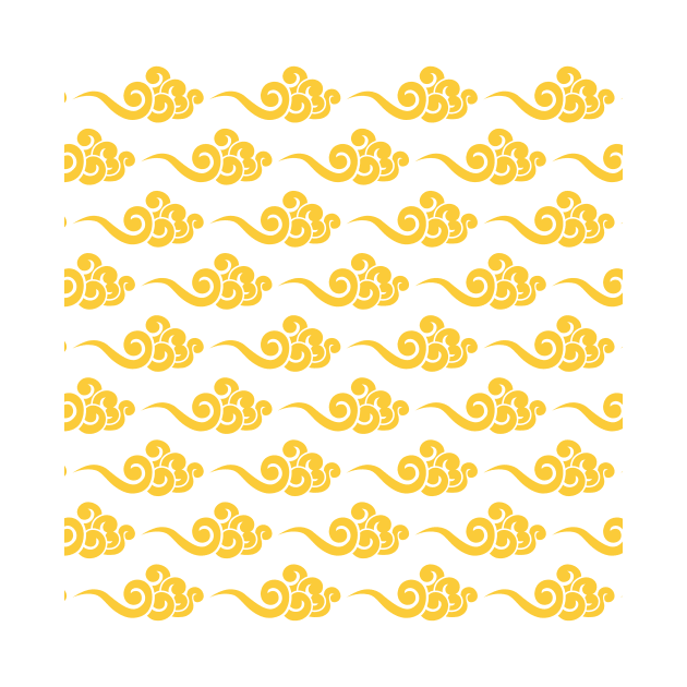 Yellow Chinese Clouds Pattern by Ayoub14