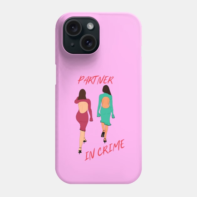 Partner in Crime Two Girls Phone Case by Diaverse Illustration