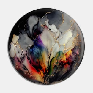 Tulip Symphony - Alcohol Ink Resin Art Pin