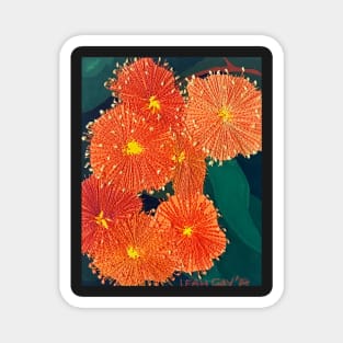 Orange Gum Flowers: Summer Days by Leah Gay Magnet