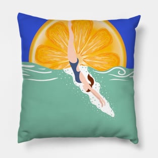 Woman at the beach 11 Pillow