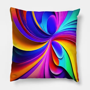 Bright colourful random swirls illustration Pillow