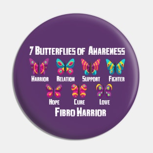 7 Butterflies of Fibromyalgia Awareness Pin