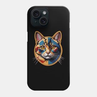 Colorful Common Housecat Embroidered Patch Phone Case