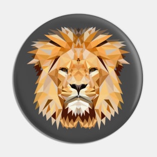 Lion Big Cat Head Polygon Geometric Gift Pin