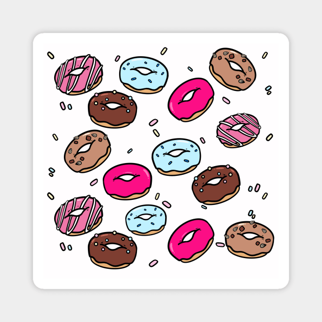 Donuts and sprinkles pattern Magnet by Applemint