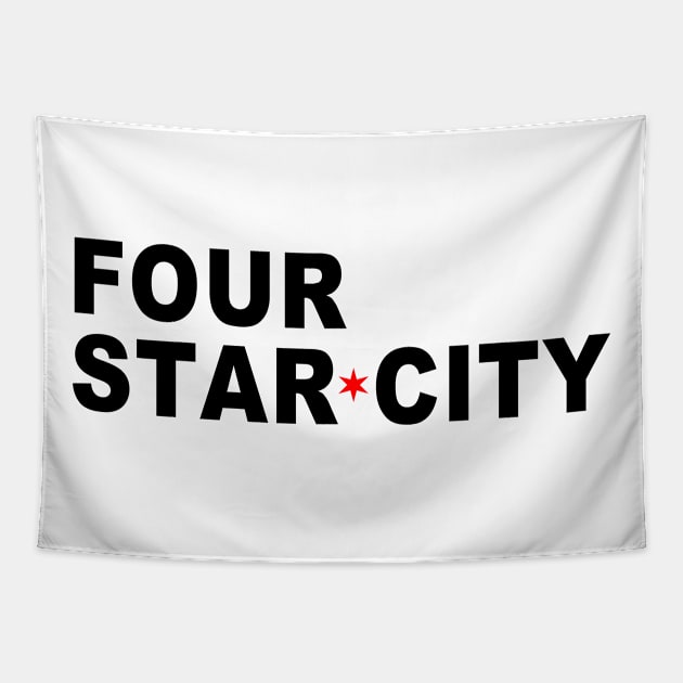 Four Star City Paper Black Stacked Header Tapestry by FourStarCityMerch