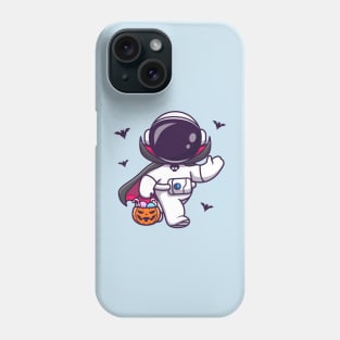 Cute Astronaut Dracula Holding Pumpkin Basket Candy  Cartoon Phone Case