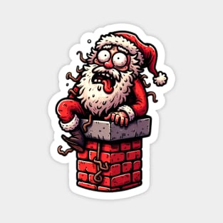 Crazy Santa Claus Stucked Magnet